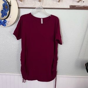 Zenana Premium Heavyweight Maroon Synch Side Top